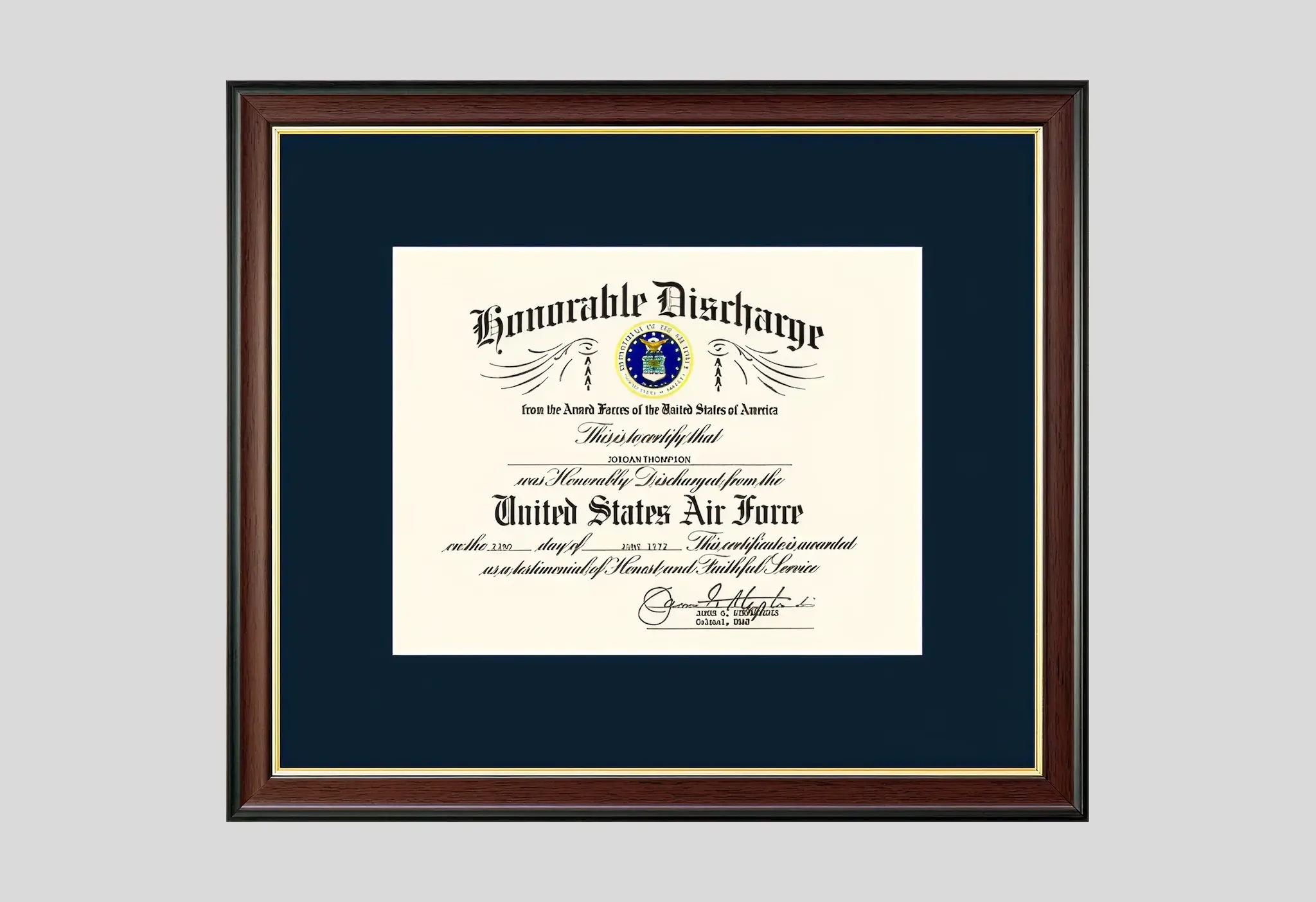 Certificate mockup 3, landscape orientation, US_Letter size